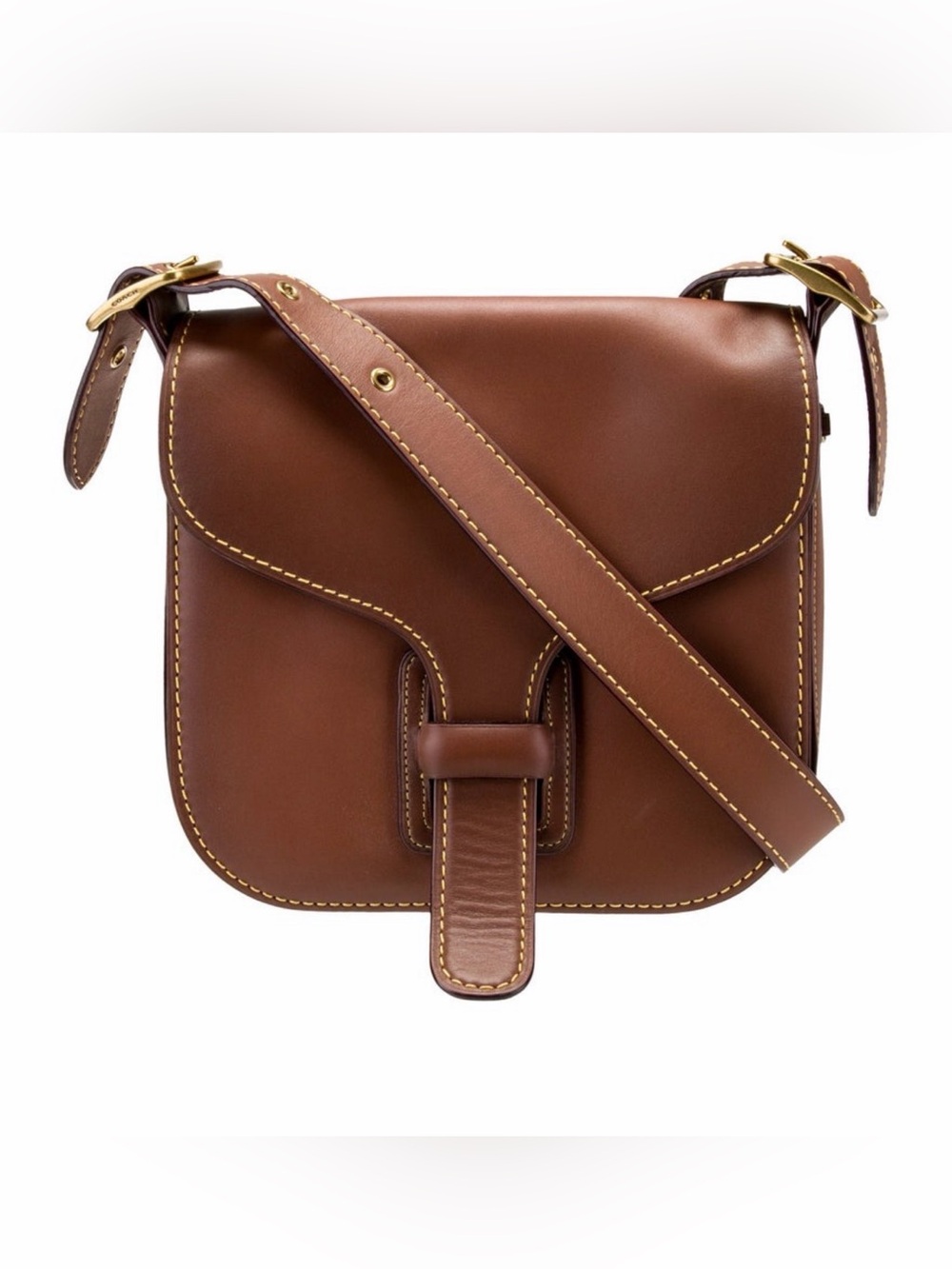Coach Brown Leather Saddle Crossbody Bag